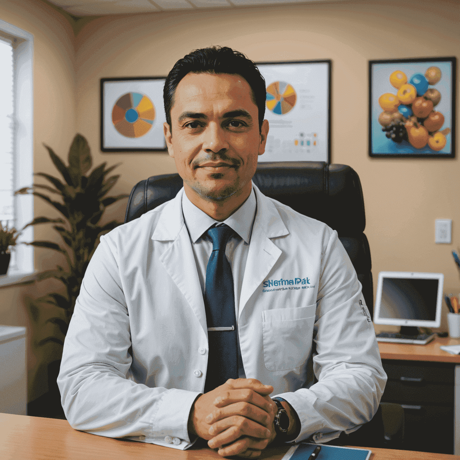 Retrato de Carlos Ruiz, nutricionista de Lumizynsurge, en un consultorio