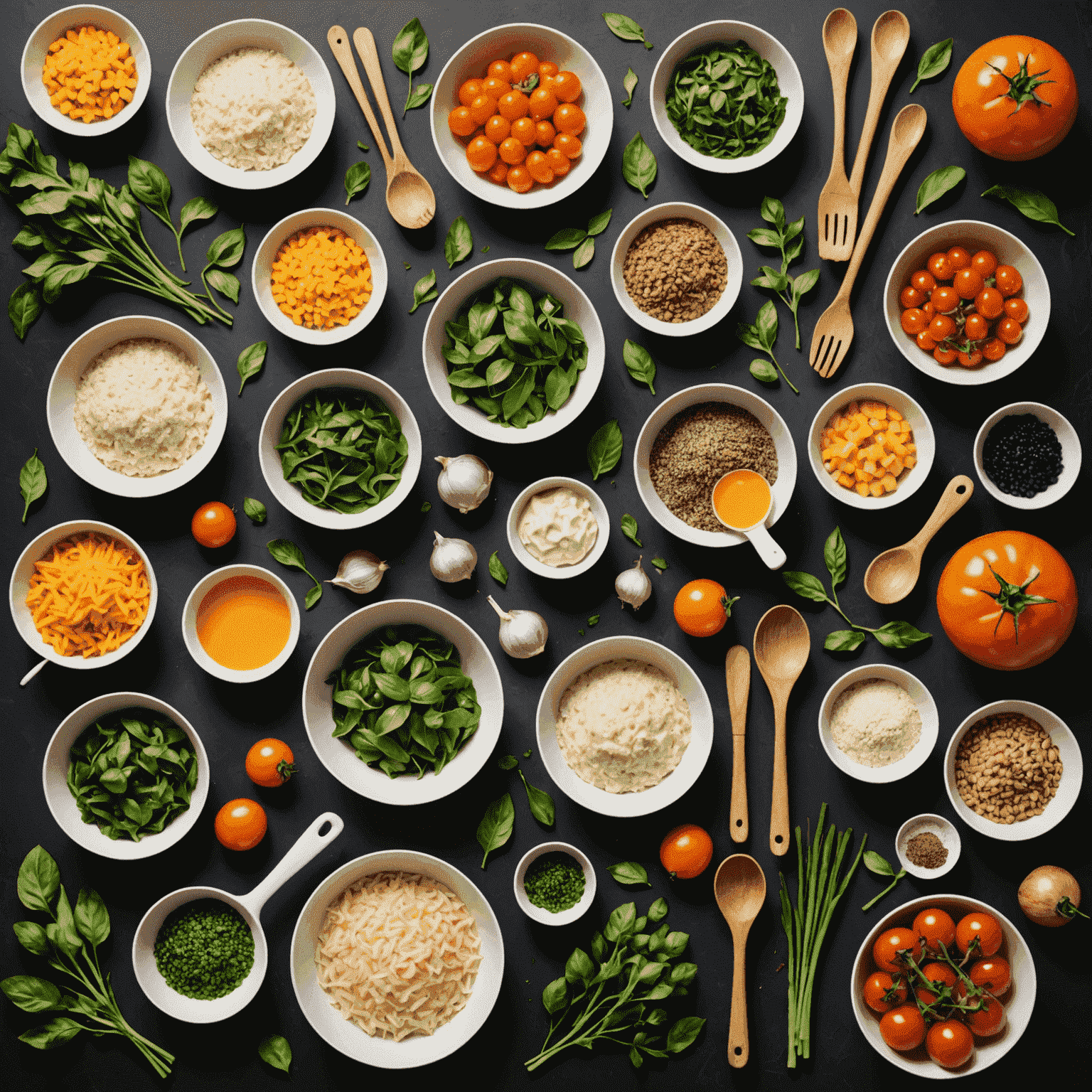 Collage de ingredientes frescos y utensilios de cocina eficientes